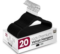 Utopia Home Perchas de Terciopelo para niños - Perchas duraderas de 11 Pulgadas para el Armario del bebé, Antideslizantes para Todos los días (Negro, Paquete de 20)