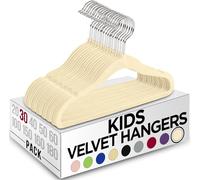 Utopia Home Perchas de Terciopelo para niños - Perchas duraderas de 11 Pulgadas para el Armario del bebé, Antideslizantes para Todos los días (Marfil, Paquete de 30)