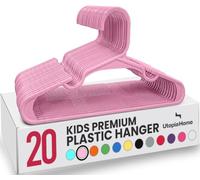 Utopia Home Perchas para niños, Paquete de 20 Perchas de plástico, 11.5 Pulgadas, Ideales para Armario y Uso Diario (Rosa bebé)