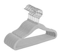Utopia Home Perchas Terciopelo para niños (Gris, Paquete de 50) | Perchas antideslizantes para bebés | Diseño estilizado | Muy resistentes | Adecuadas para ropa infantil
