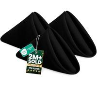 Utopia Home Servilletas de Tela Negra (Paquete de 12, 17 x 17 Pulgadas), servilletas Ideales para Fiestas, Bodas y Almuerzo/Cena