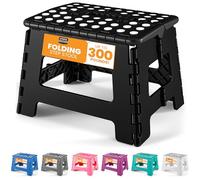 Utopia Home Taburete Plegable 9 Pulgadas, Superficie Antideslizante Taburete Plegable para Niños y Adultos, con Asa de Transporte, Capacidad de Carga 300 lbs, Paquete de 1, Negro