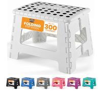 Utopia Home Taburete Plegable 9 Pulgadas, Superficie Antideslizante Taburete Plegable para Niños y Adultos, con Asa de Transporte, Capacidad de Carga 300 lbs, Paquete de 1, Blanco
