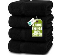 Utopia Towels - Conjunto de Toallas de baño (Paquete de 4, 69 x 137 cm) Toallas de algodón 100% Ring-Spun (Negro)