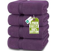 Utopia Towels - Conjunto de Toallas de baño (Paquete de 4, 69 x 137 cm) Toallas de algodón 100% Ring-Spun (Púrpura)