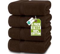 Utopia Towels Juego de 4 Toallas de baño (69 x 137 cm), 100% algodón Hilado en Anillo, Secado rápido, Altamente absorbentes, Suaves al Tacto, Uso Diario (marrón)