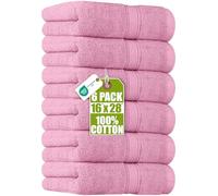 Utopia Towels. Juego de 6 Toallas de Mano (40 x 71 cm), Punto de algodón 100% Hilado en Anillos, Muy Ligeras y absorbentes, 600 g/m², para baño, Gimnasio, Ducha, hoteles y spas (Rosa)