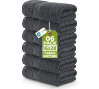 Utopia Towels Juego de 6 Toallas de Mano Premium, 40 x 71 cm, 100% algodón Hilado en Anillo, Ligeras y Altamente absorbentes para baño, Viajes, Camping, Hotel y SPA, Color Gris.