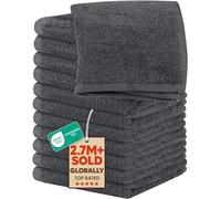 Utopia Towels Juego de Toallas de algodón 100% algodón Hilado en Anillo, paños de Franela, Altamente absorbentes y Suaves al Tacto (Paquete de 12, Gris)