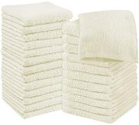 Utopia Towels Juego de Toallas de algodón 100% Hilado en Anillos, Toallas faciales de Franela, Altamente absorbentes y Suaves al Tacto (Paquete de 24, Marfil)