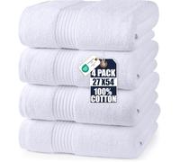 Utopia Towels - Juego de Toallas de Baño (4 Piezas, 69 x 137 cm) (Blanco) | Algodón Ring Spun - Toallas de baño suaves, ligeras y resistentes para una comodidad duradera.