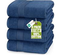Utopia Towels - Juego de Toallas de Baño 4 Piezas, 69 x 137cm (Azul Marino)