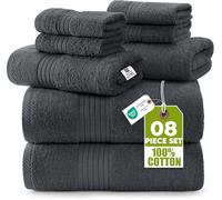 Utopia Towels - Juego de Toallas de Baño Completo de 8 Piezas (Gris) | 100% Algodón Ring Spun - Juego de toallas suave, resistente y cómodo para el uso diario.