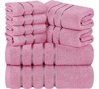 Utopia Towels - Juego de Toallas de Lujo de 8 Piezas, 2 Toallas de Baño, 2 Toallas de Mano y 4 Paños de Lavado, Juego de Toallas Altamente Absorbentes 97% Algodón Ring Spun (Rosa)