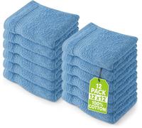 Utopia Towels - Juego de Toallas Premium (30 x 30 cm, Azul eléctrico) 100% algodón para la Cara, Toallas Altamente absorbentes y de Tacto Suave para la Punta de los Dedos (Paquete de 12)