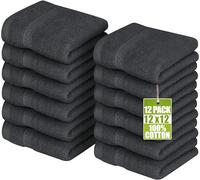 Utopia Towels - Juego de Toallas Premium (30 x 30 cm, Gris) 100% algodón para la Cara, Toallas Altamente absorbentes y de Tacto Suave para la Punta de los Dedos (Paquete de 12)