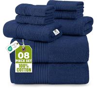 Utopia Towels - Juego de Toallas de Baño Completo de 8 Piezas (Azul Marino)