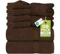 Utopia Towels - Juego de Toallas Premium de 8 Piezas, 2 Toallas de baño, 2 Toallas de Mano y 4 toallitas - Algodón - Calidad del Hotel, súper Suave y Altamente Absorbente (Marrón)