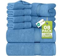 Utopia Towels - Juego Toallas Baño Completo 8 Piezas (Azul Eléctrico)