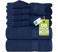 Utopia Towels - Juego Toallas Baño Completo 8 Piezas (Azul Marino)