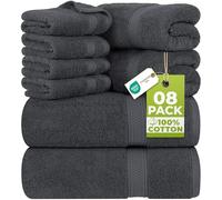 Utopia Towels - Juego Toallas Baño Completo 8 Piezas (Gris)