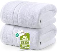 Utopia Towels - Pack de 2 Toallas de Baño Jumbo de Lujo (90 x 180 CM) - 100% Algodón Ring Spun, Altamente Absorbente, Suave y de Secado Rápido (Blanco)
