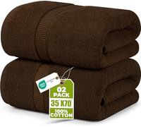 Utopia Towels - Pack de 2 Toallas de Baño Jumbo de Lujo (90 x 180 CM, Negro) - 100% Algodón Ring Spun, Altamente Absorbente, Suave y de Secado Rápido (Marrón Oscuro)