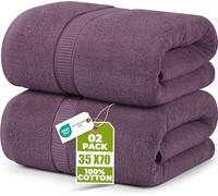 Utopia Towels - Pack de 2 Toallas de Baño Jumbo de Lujo (90 x 180 CM, Negro) - 100% Algodón Ring Spun, Altamente Absorbente, Suave y de Secado Rápido(Ciruela)