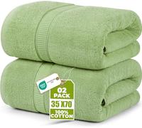 Utopia Towels - Pack de 2 Toallas de Baño Jumbo de Lujo (90 x 180 CM, Negro) - 100% Algodón Ring Spun, Altamente Absorbente, Suave y de Secado Rápido (Verde Salvia)