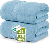 Utopia Towels - Pack de 2 Toallas de Baño Jumbo de Lujo (90 x 180 CM, Negro) - 100% Algodón Ring Spun, Altamente Absorbente, Suave y de Secado Rápido (Azul Cielo)