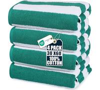 Utopia Towels Paquete de 4 Toallas de Playa a Rayas Cabana, 30 x 60 Pulgadas, Toallas de Piscina de Gran tamaño, 100% algodón Hilado en Anillo, Toallas de baño Altamente absorbentes de Secado rápido