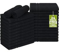Utopia Towels - Toalla de salón de algodón a Prueba de blanqueador (16 x 27 Pulgadas) - Toalla de Mano 100% algodón para Gimnasio (24 Unidades, Negro)