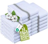 Utopia Towels Toallas de Cocina de 15 x 25 Pulgadas, 100% algodón Hilado en Anillo, súper absorbentes, Juego de Barra de Limpieza Suave y Reutilizable (Paquete de 12, Negro)