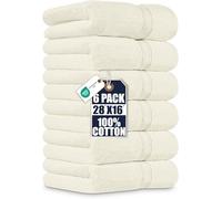 Utopia Towels - Toallas de Mano 41 cm x 71 cm - Paquete de 6 (Marfil) | Algodón de hilado en anillo ultra suave de primera calidad: muy absorbente ideal para el baño el gimnasio el spa y el hotel