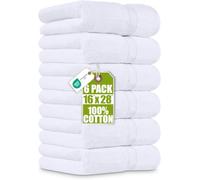 Utopia Towels Toallas de Mano, 41 x 71 cm, Paquete de 6, Blanco | 100 % algodón, ultrasuave, muy absorbente