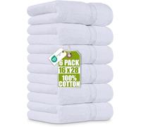 Utopia Towels - Toallas de Mano Grandes de algodón multipropósito para baño, Manos, Cara, Gimnasio y SPA - Dimensiones 41 cm x 71 cm - Paquete de 6 (Blanco)