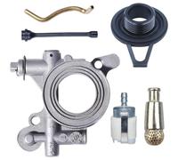 UTTASU Bomba de aceite con rueda helicoidal para motosierra Husqvarna 365 371 372 XP 362, kit de filtro de combustible, incluye tubo de aceite y filtro para una lubricación y un rendimiento óptimos