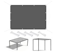 UUZEAI Toldo Vela de Sombra Impermeable 1.6 x 6.5 m Rectangular Protección Rayos UV PES Toldos para Exteriores, Terraza, Patio, Jardín, Gris Oscuro