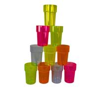 UV Floor - 10 Vasos de Cerveza Fluorescente - 56 cl - Pinta Reutilizable para Fiesta y Noche Fuo - 5 Colores - Plástico rígido