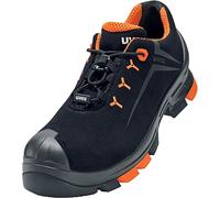 Uvex 2 Zapatos de Seguridad S3 SRC, Zapatos de Trabajo para Hombre y Mujer, Negro/Naranja, Ancho 14/Extra Ancho, Negro, Naranja, 43 EU Ancho