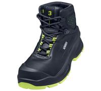 Uvex 3 botas con cordones, zapatos Safets S3 SRC, botas de trabajo de cuero para hombre y mujer, negro/amarillo, negro y amarillo, 36 2/3 EU