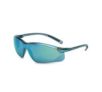 uvex by Honeywell A703 Series - Gafas de seguridad con lente de espejo azul con capa dura antiarañazos