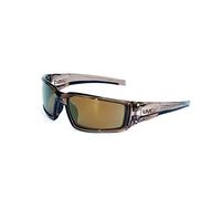 uvex by Honeywell Hypershock - Gafas de seguridad, marco marrón con lente de espejo dorado y capa dura antiarañazos