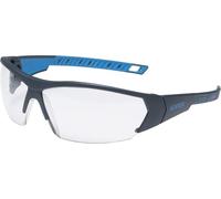 Uvex Gafas de Seguridad i-Works - EN 166 170 - Antivaho y Resistente a arañazos y químicos - Transparente/Azul (Paquete de 5)
