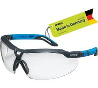 Uvex i-5 - Gafas de seguridad para trabajo y laboratorio, color transparente y azul antracita
