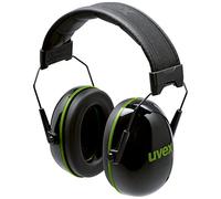 Uvex Protectores auditivos K10 plegables – Atenuación 30 dB (SNR) – Negro/Verde – Tallas S M L