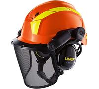 uvex Casco forestal Pheos Forestry con protección auditiva y facial (SNR: 30 dB) Naranja
