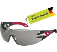 Uvex pheos, gafas de seguridad con tecnología supravision excellence, sin metal/sin vaho/resistente a arañazos, unisex, talla única, tintadas/negro-rojo