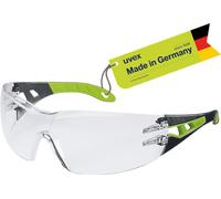 Uvex pheos, gafas de seguridad con tecnología supravision excellence, sin metal/sin vaho/resistente a arañazos, unisex, talla única, transparentes/negro-verde