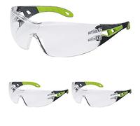 Uvex Pheos Gafas de Seguridad Trasparentes - Protección de los Ojos - Revestimiento Antivaho - Resistente a los Arañazos - Cómodo y Antideslizante (Paquete de 3)